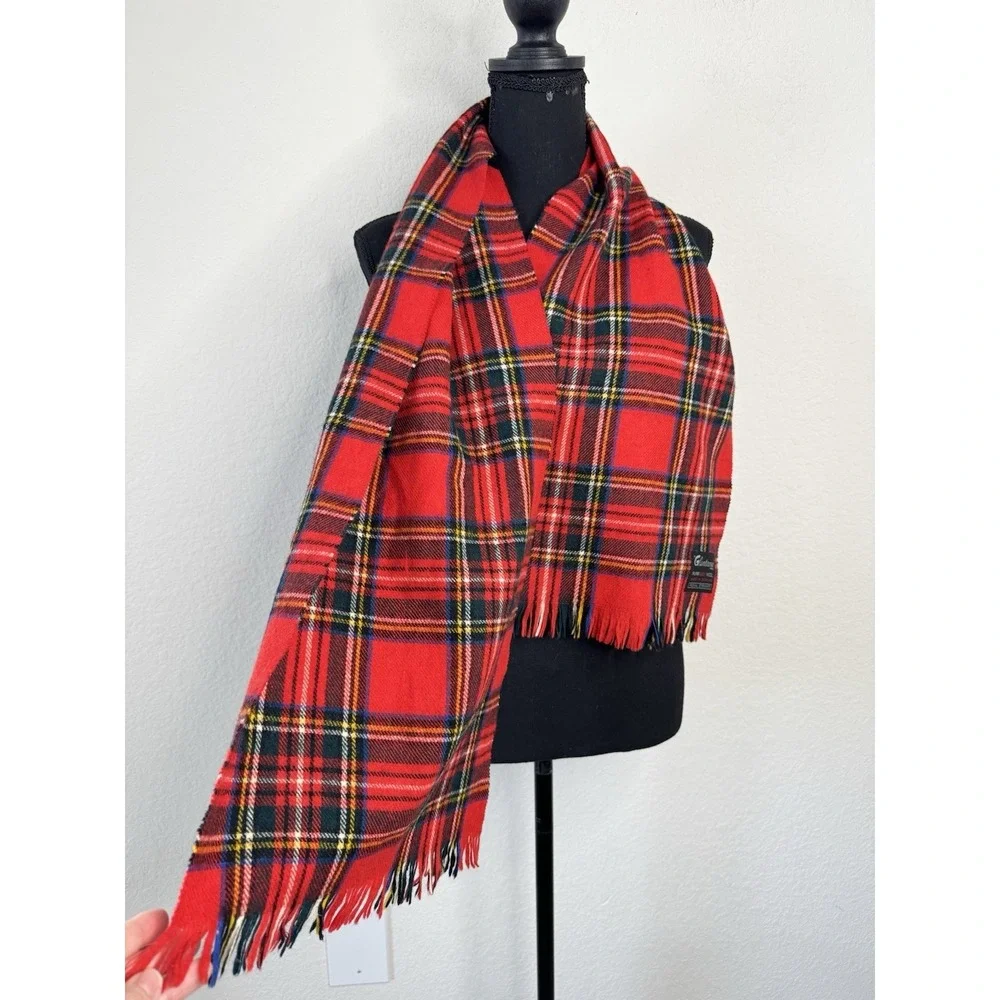Glentana Scarf 100% Wool Made in Scotland Dress Stewart Tartan Plaid Warm Unisex